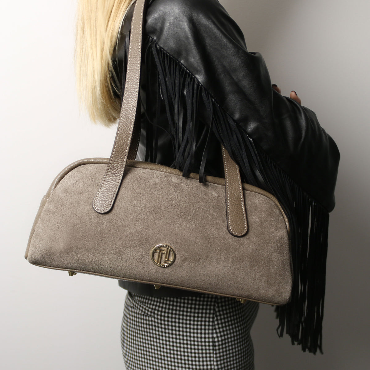 Eclaire Suede leather shoulder bag