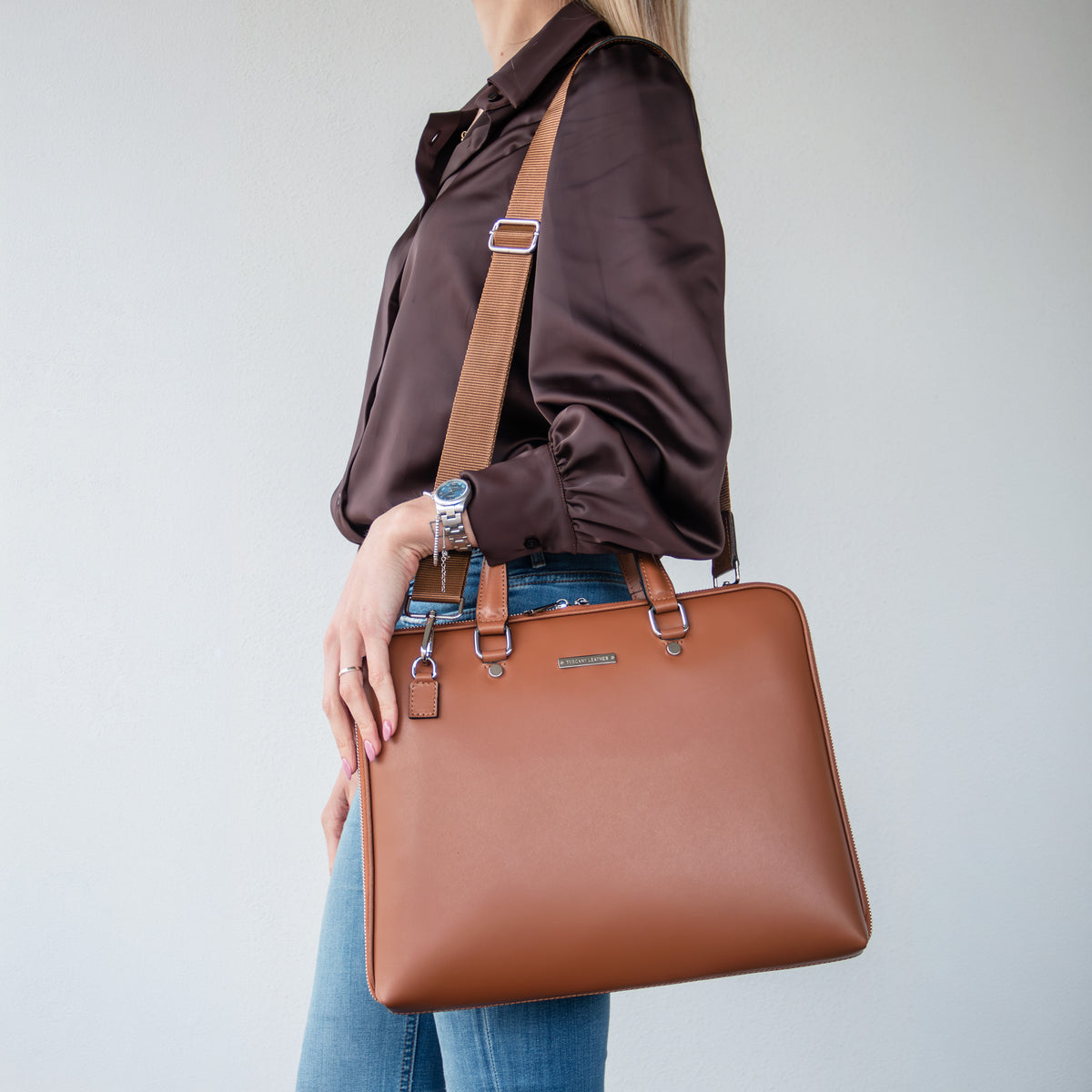 Verona Saffiano Leather Business Bag