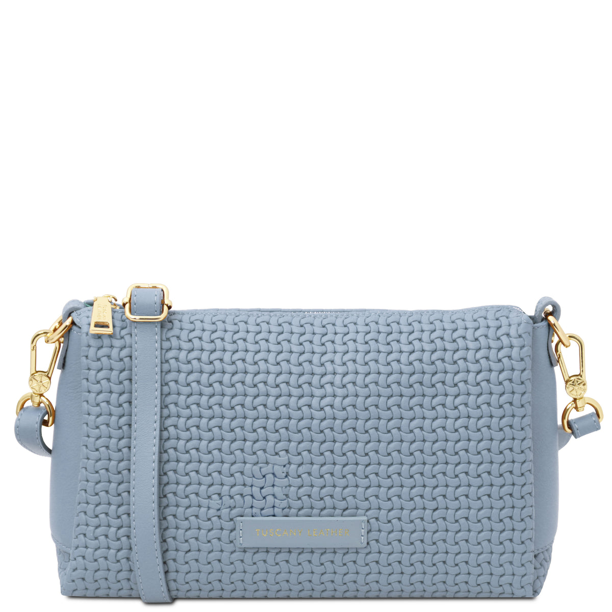 Dedalo Woven printed leather shoulder bag