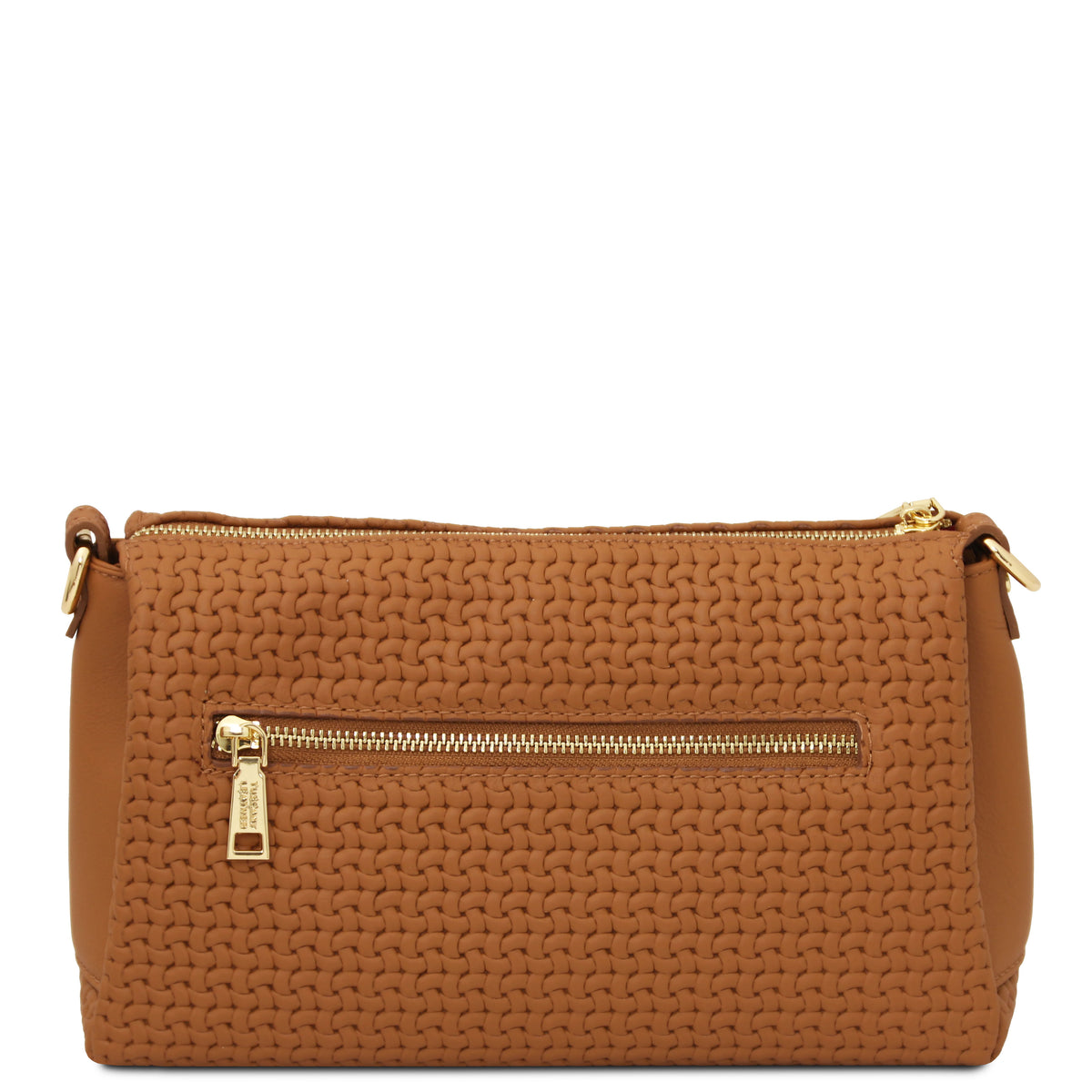 Dedalo Woven printed leather shoulder bag