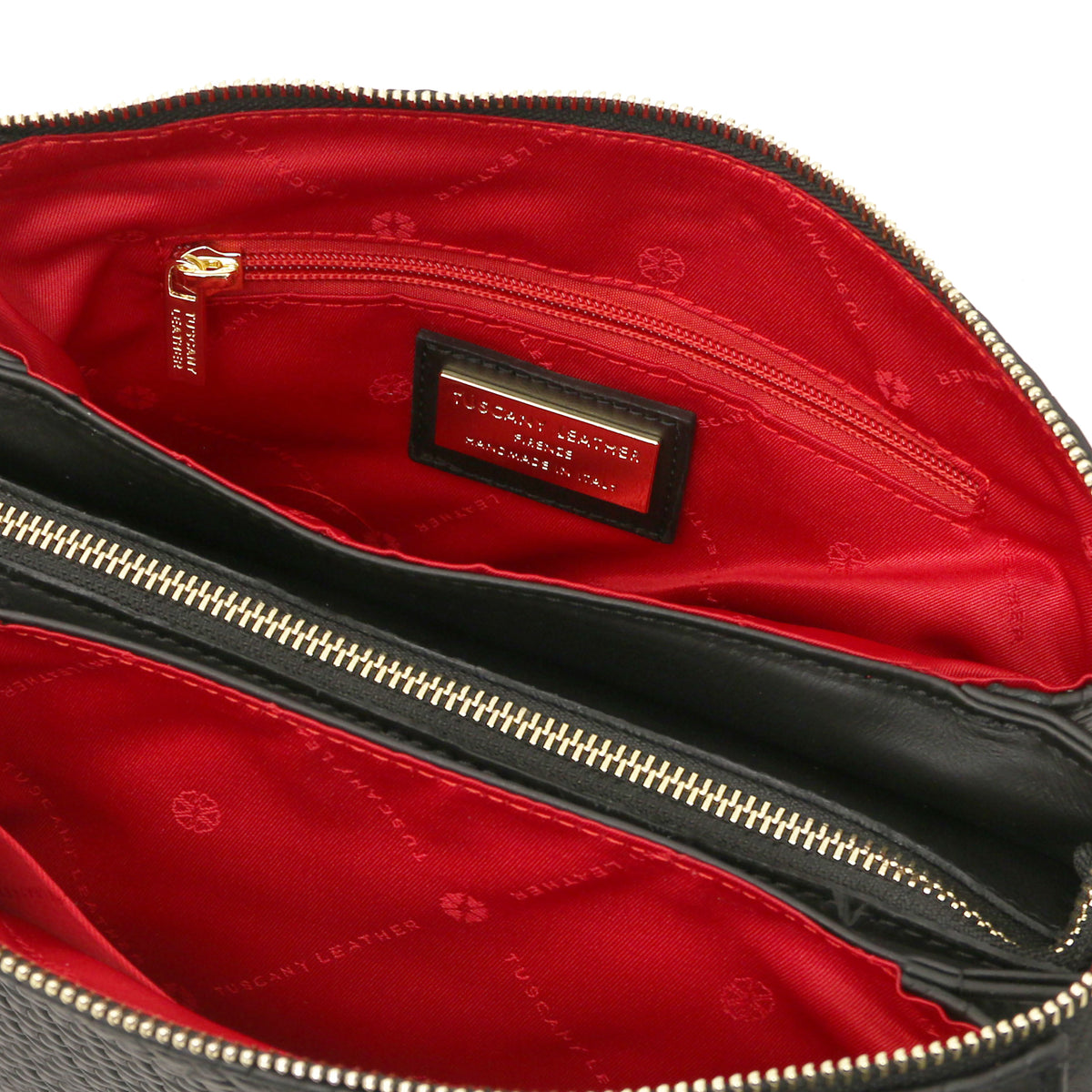 Dedalo Woven printed leather shoulder bag