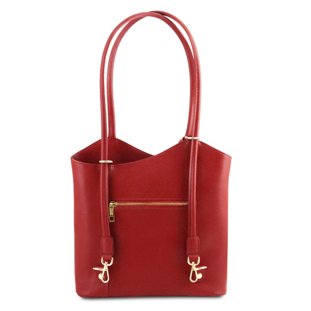 Patty - Saffiano leather convertible backpack shoulderbag